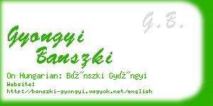 gyongyi banszki business card